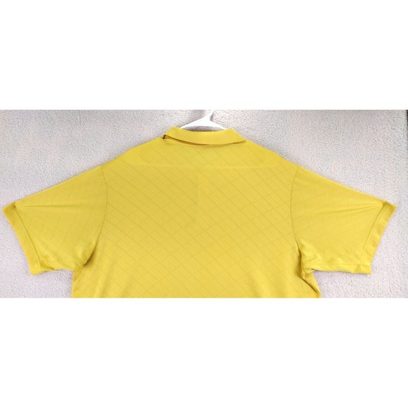 Adidas Golf Polo Shirt Men's XL Yellow ClimaCool Short Sleeve Performance - Picture 14 of 16